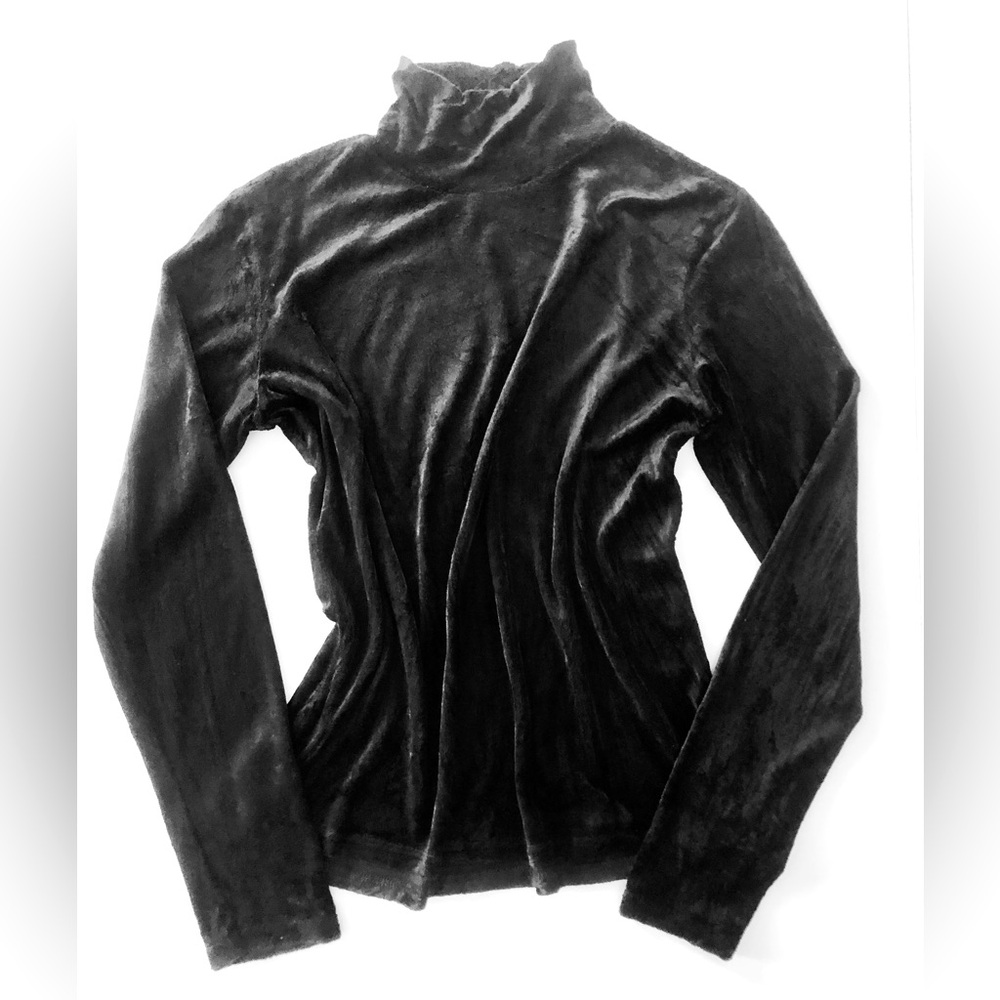 GAP VTG 90's Velvet panne velvet Black mock turtleneck with long sleeves size M